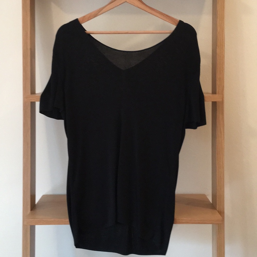 Black V Neck Cos Tee